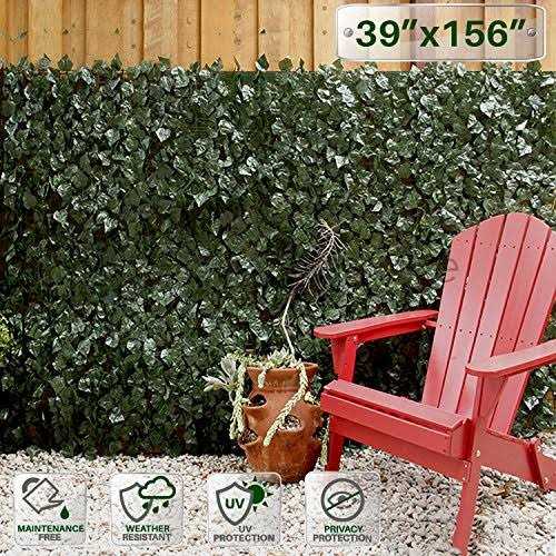 Patio Paradise Faux Ivy Privacy Fence Screen with Mesh Back-Artificial Leaf Vine Hedge Outdoor Decor-Garden Backyard Decoration - Zenithce