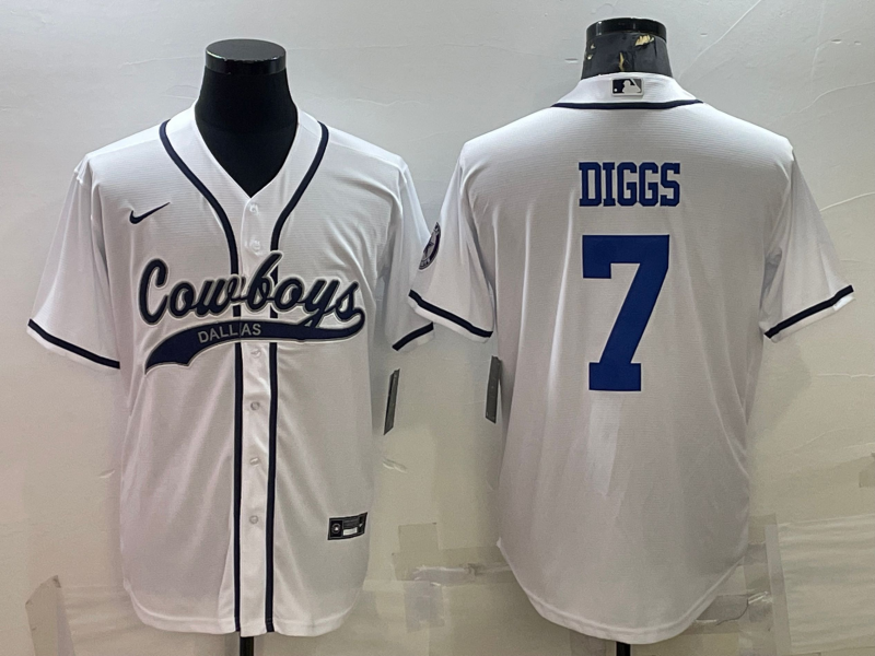 Dallas Cowboys #7 Trevon Diggs White Cool Base Stitched Baseball Jersey - Zenithce