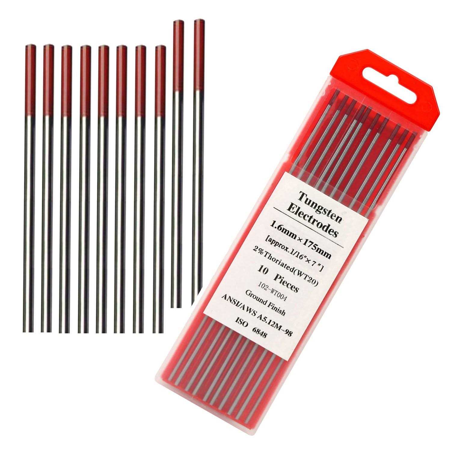 Tig Welding Tungsten Electrodes 2% Thoriated Welding Rods 7” 10-Pack - Zenithce