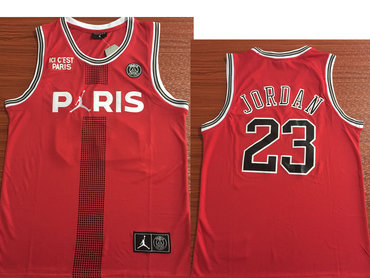 Paris Saint-Germain #23 Michael Jordan Red Jordan Fashion Jersey - Zenithce