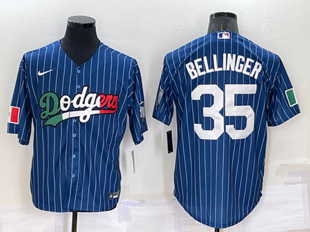 Los Angeles Dodgers #35 Cody Bellinger Navy Mexico World Series Cool Base Stitched Baseball Jersey - Zenithce