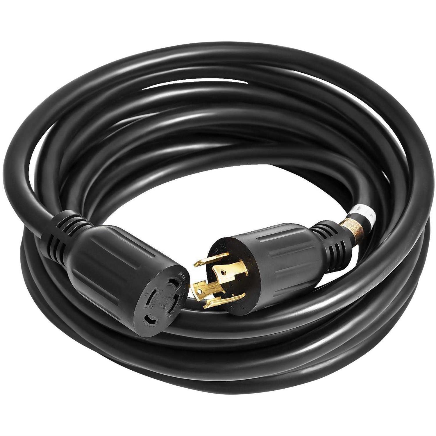 VEVOR 40Ft 30 Amp Generator Extension Cord 4 Wire 10 Gauge Generator Cord 125V 250V Generator Power Cord Twist Lock Connectors FDJYCX40FT30A0001V1 - Zenithce