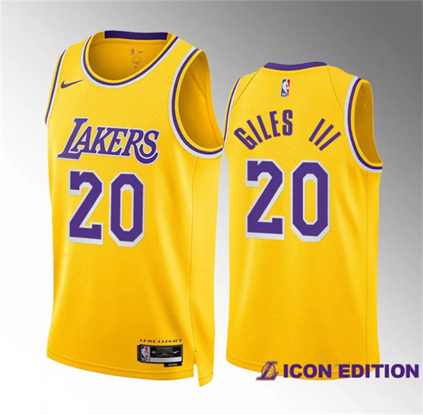 Los Angeles Lakers #20 Harry Giles Iii Yellow Icon Edition Stitched Jersey - Zenithce