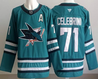 San Jose Sharks #71 Macklin Celebrini Teal Authentic Jersey - Zenithce