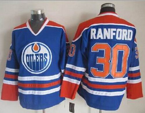 Oilers #30 Bill Ranford Light Blue CCM Throwback Stitched Jersey - Zenithce