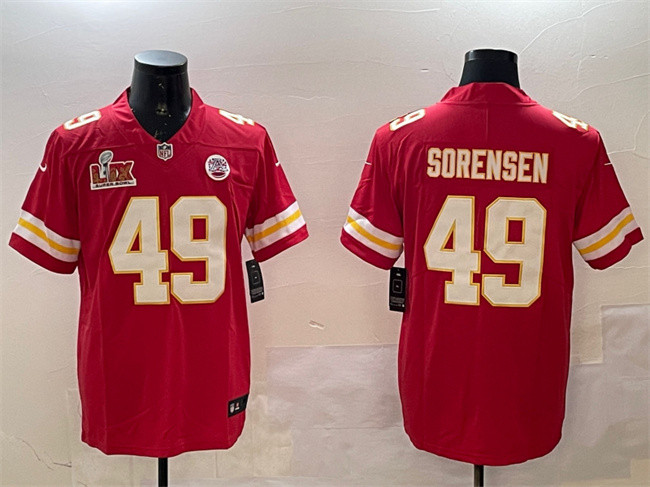 Kansas City Chiefs #49 Daniel Sorensen Red 2025 Super Bowl LIX Patch Vapor Untouchable Limited Stitched Jersey - Zenithce