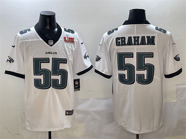 Philadelphia Eagles #55 Brandon Graham White 2025 Super Bowl LIX Patch New Vapor Untouchable Limited Stitched Jersey - Zenithce