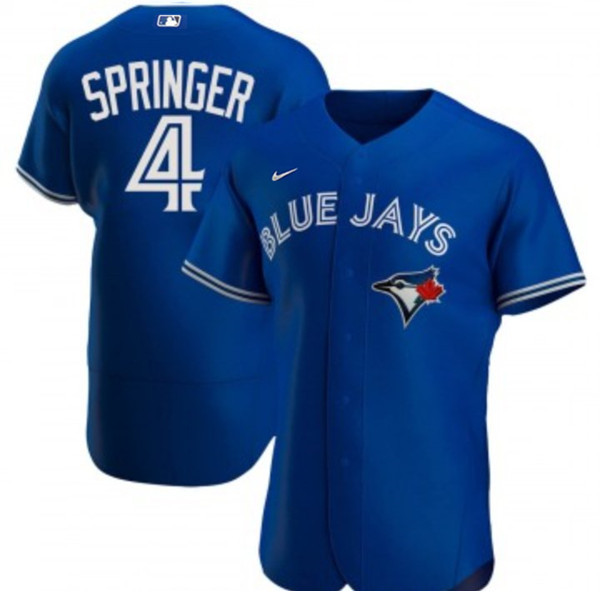 Toronto Blue Jays #4 George Springer Royal Flex Base Stitched Jersey - Zenithce