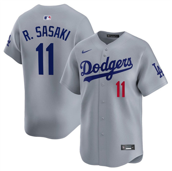 Los Angeles Dodgers #11 Roki Sasaki Gray 2025 Alternate Limited Stitched Jersey - Zenithce