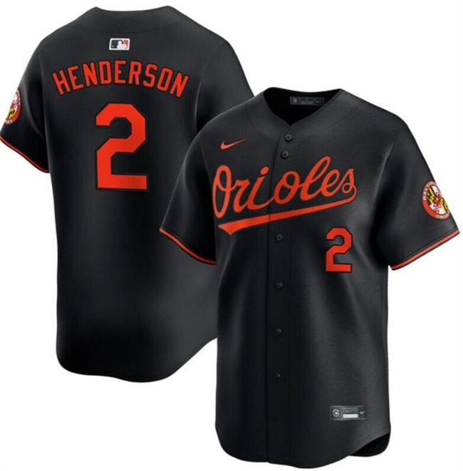 Baltimore Orioles #2 Gunnar Henderson Black Alternate Limited Stitched Jersey - Zenithce