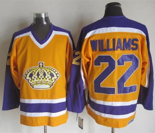 Kings #22 Tiger Williams Yellow Purple CCM Throwback Stitched Jersey - Zenithce