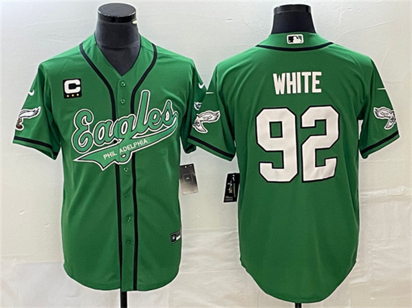 Philadelphia Eagles #92 Reggie White Green With C Patch Cool Base Stitched Jersey - Zenithce