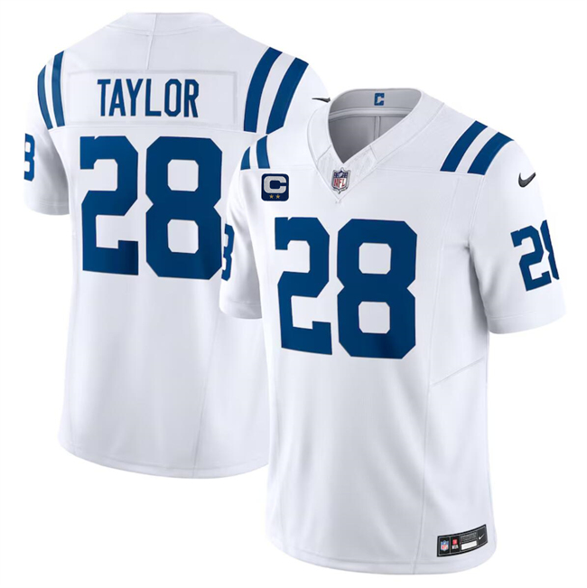 Indianapolis Colts #28 Jonathan Taylor White 2024 F.U.S.E. With 2-Star C Patch Vapor Limited Stitched Jersey - Zenithce