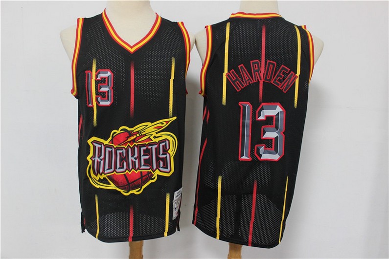 Houston Rockets #13 James Harden Black Hardwood Classics Soul Swingman Throwback Jersey - Zenithce