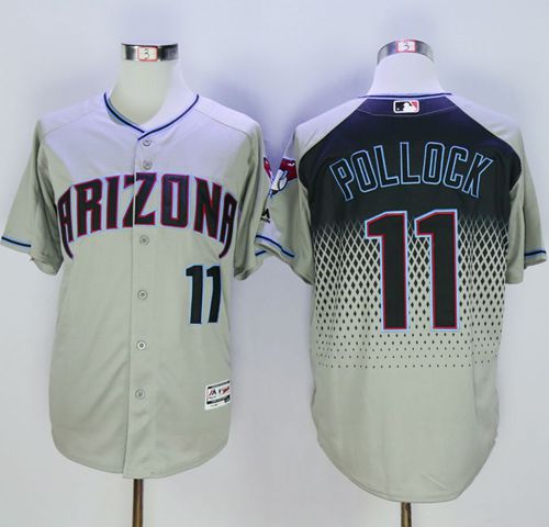 Diamondbacks #11 A. J. Pollock Gray Capri New Cool Base Stitched Jersey - Zenithce