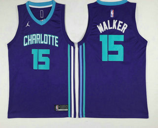 New Orleans Pelicans #15 Kemba Walker Purple 2017-2018 Jordan Swingman Stitched Jersey - Zenithce