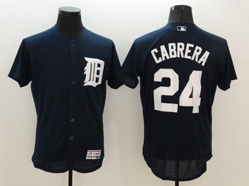 Tigers #24 Miguel Cabrera Navy Blue Flexbase Authentic Collection Stitched Jersey - Zenithce