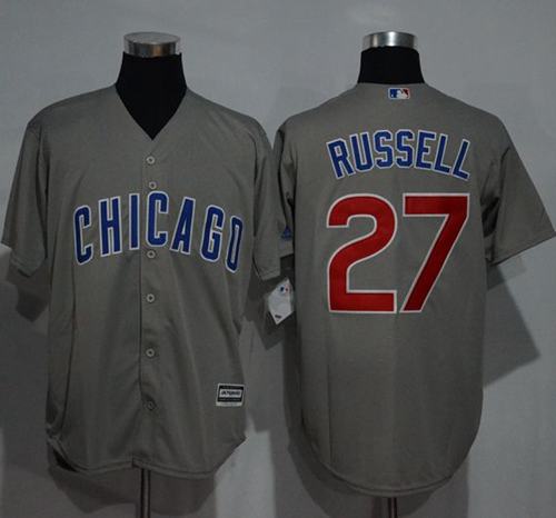 Cubs #27 Addison Russell Grey New Cool Base Stitched Jersey - Zenithce