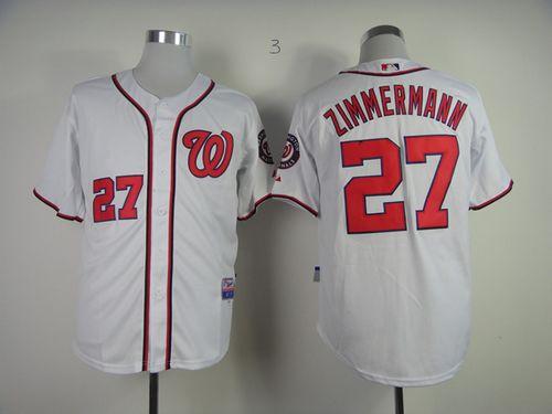 Nationals #27 Jordan Zimmermann White Cool Base Stitched Jersey - Zenithce