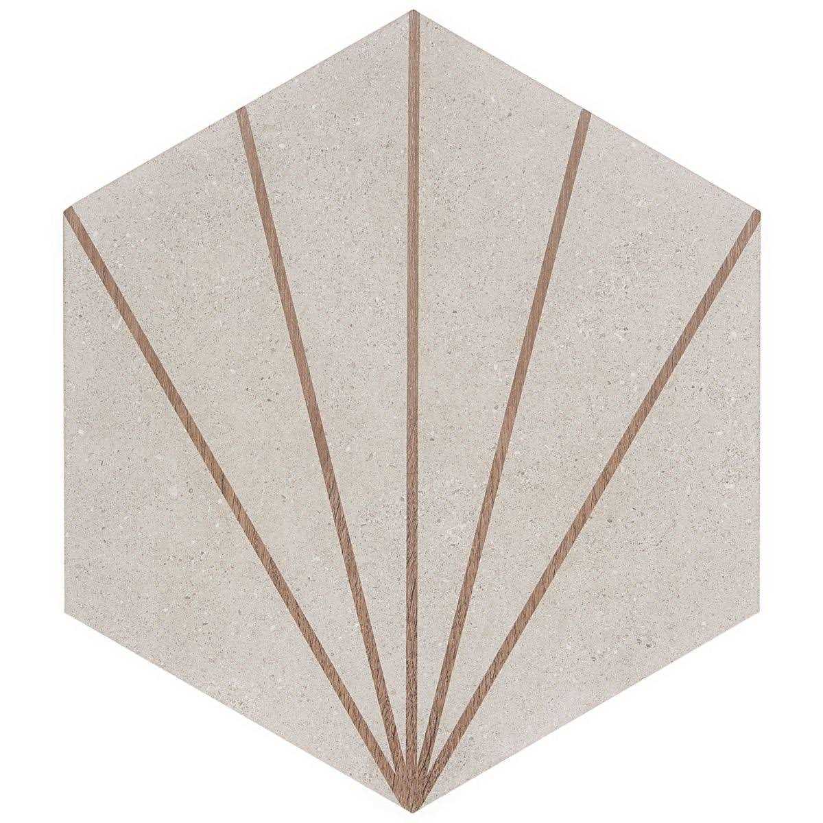 Ivy Hill Tile Klyda Beams 12.6 in. x 14.5 in. Matte Hexagon Porcelain Floor and Wall Tile - Zenithce