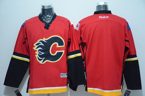 Flames Blank Stitched Red Jersey - Zenithce