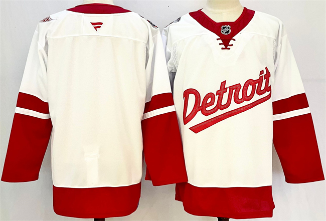 Detroit Red Wings Blank White Red 2024-25 Stitched Jersey - Zenithce