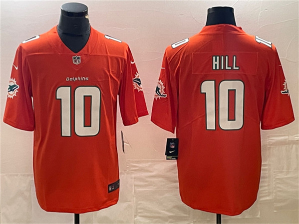Miami Dolphins #10 Tyreek Hill Orange Vapor Untouchable Limited Stitched Jersey - Zenithce