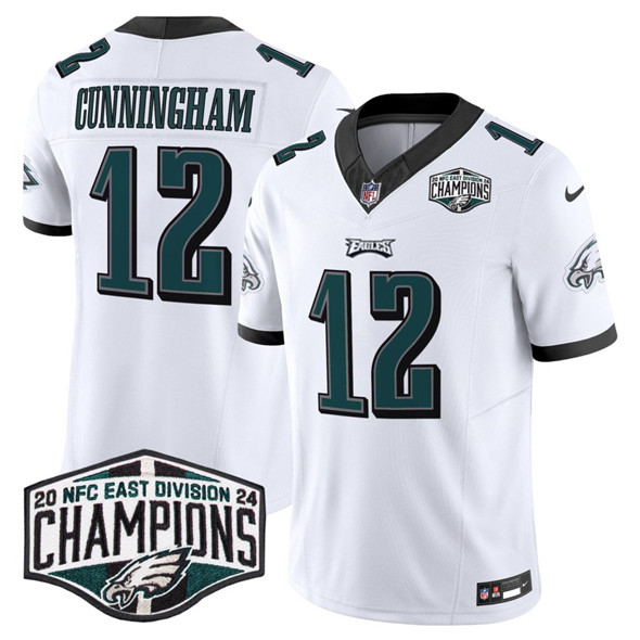 Philadelphia Eagles #12 Randall Cunningham White 2024 NFC East Champions F.U.S.E. Vapor Untouchable Limited Stitched Jersey - Zenithce