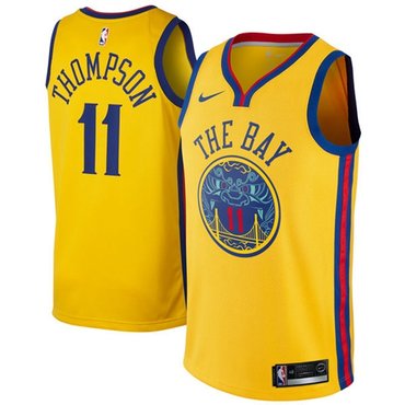 Golden State Warriors #11 Klay Thompson Gold Swingman City Edition Jersey - Zenithce