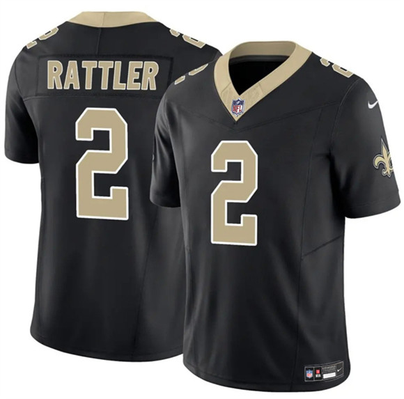New Orleans Saints #2 Spencer Rattler Black 2025 F.U.S.E Vapor Limited Football Stitched Jersey - Zenithce