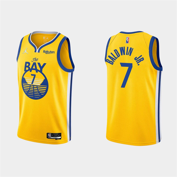 Golden State Warriors #7 Patrick Baldwin Jr. 2022 Yellow Stitched Jersey - Zenithce