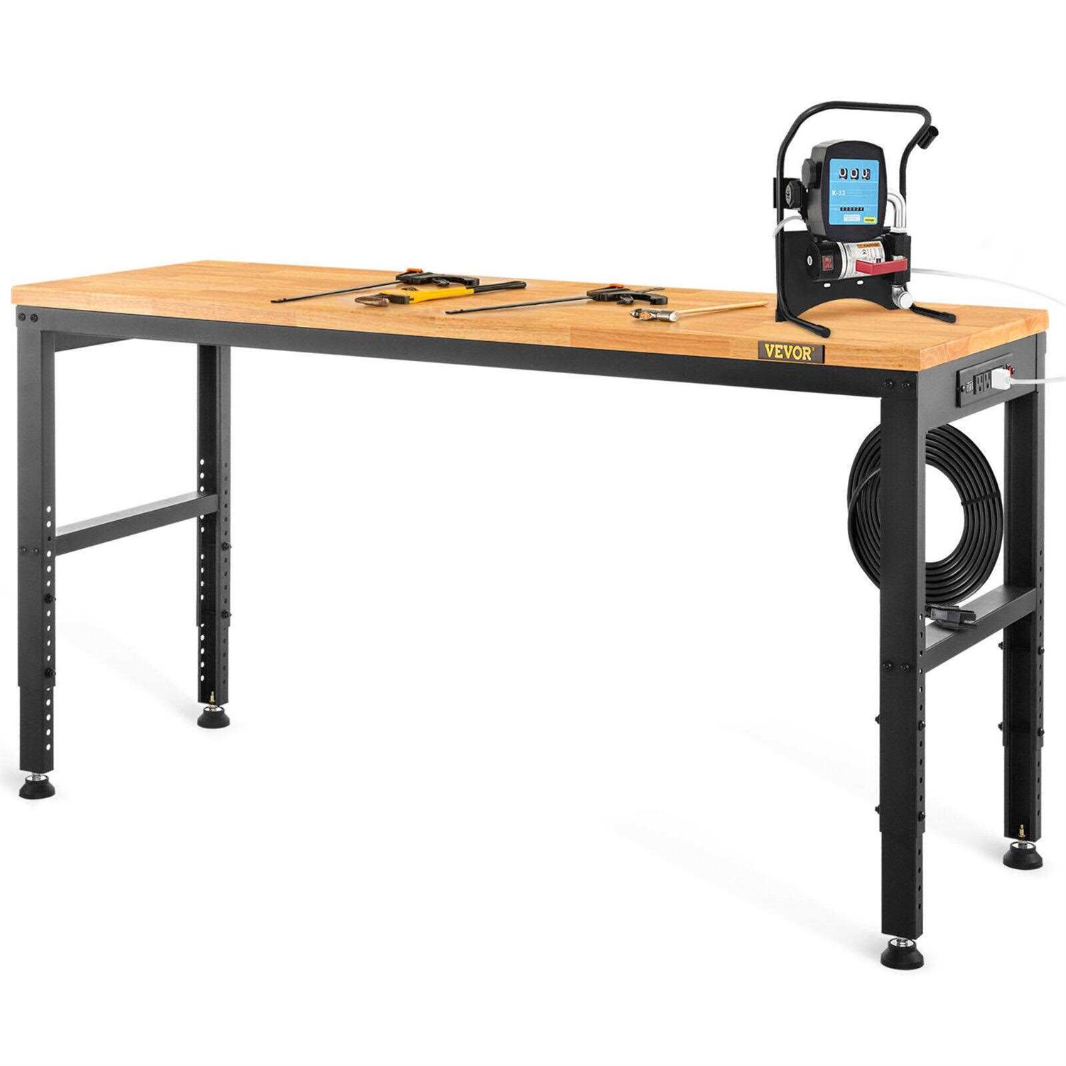 VEVOR Workbench Adjustable Height 20 Garage Table w - Zenithce