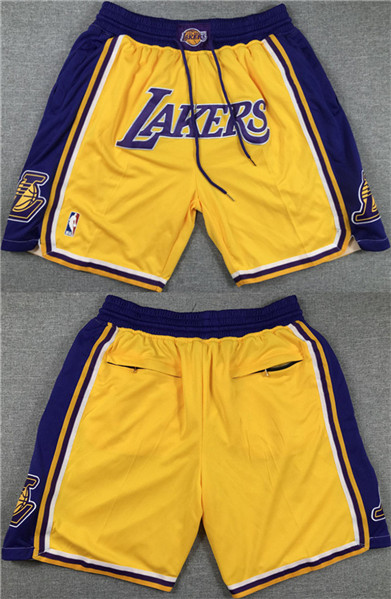 Los Angeles Lakers Yellow Purple Shorts (Run Small) - Zenithce
