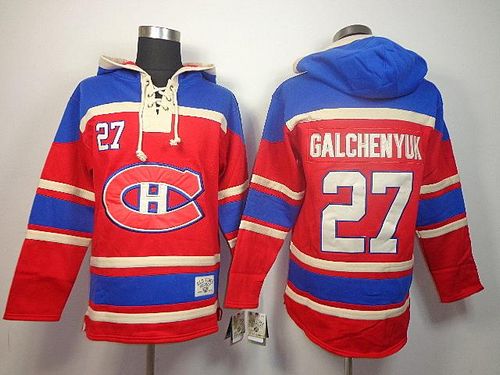 Canadiens #27 Alex Galchenyuk Red Sawyer Hooded Sweatshirt Stitched Jersey - Zenithce