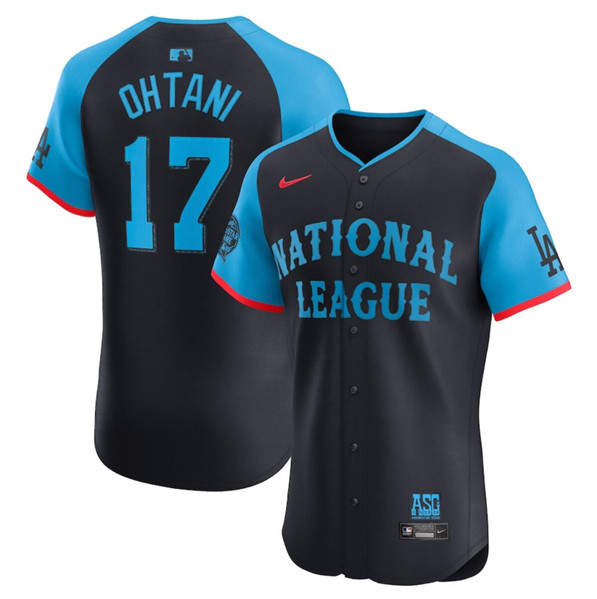 National League #17 Shohei Ohtani Navy 2024 All-Star Elite Stitched Jersey - Zenithce