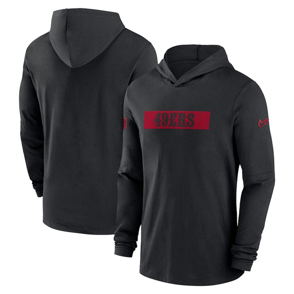 San Francisco 49ers Black Sideline Performance Hoodie - Zenithce