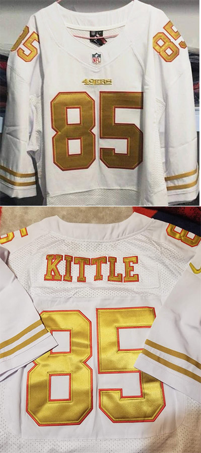 San Francisco 49ers Custom White Color With Gold Letters Limited Stitched NFL Jersey - Zenithce