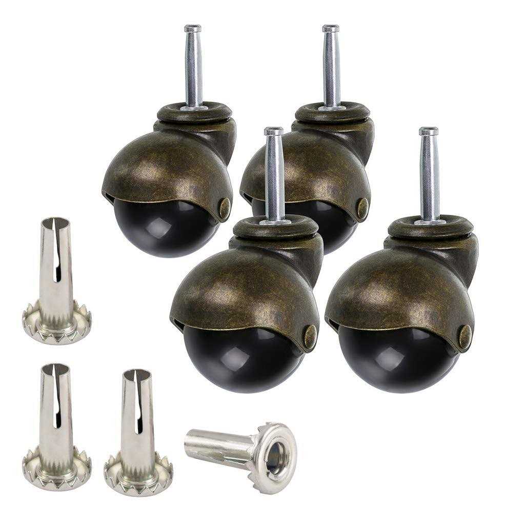 Skelang 4 Pcs 40F Leveling Machine Caster Top Plate Leveling Wheel with Retractable Nbr Pad for Heavy Workbench Table - Zenithce