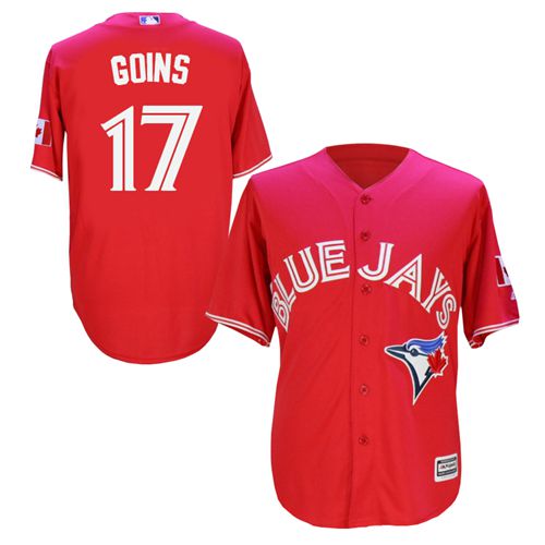 Blue Jays #17 Ryan Goins Red New Cool Base Canada Day Stitched Jersey - Zenithce