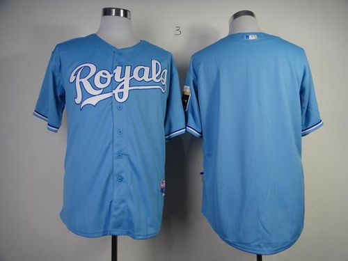 Royals Blank Light Blue Cool Base Stitched Jersey - Zenithce
