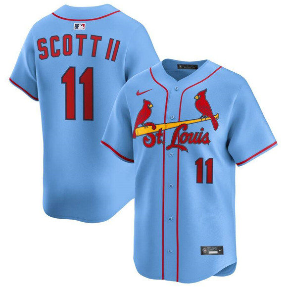 St. Louis Cardinals #11 Victor Scott II Light Blue Alternate Limited Stitched Jersey - Zenithce