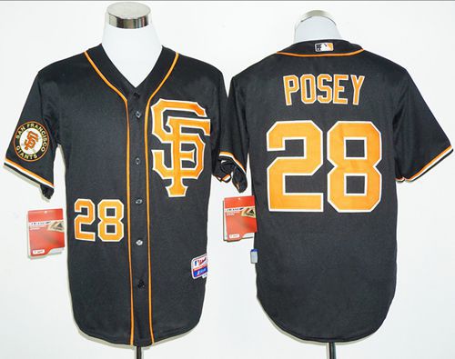 Giants #28 Buster Posey Black 2016 Cool Base Stitched Jersey - Zenithce