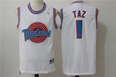 Tune Squad 1 Taz White Stitched Movie Jersey - Zenithce