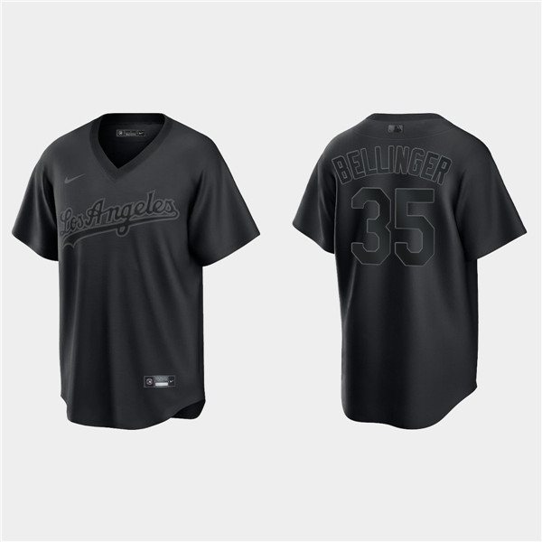 Los Angeles Dodgers #35 Cody Bellinger Black Pitch Black Fashion Replica Stitched Jersey - Zenithce