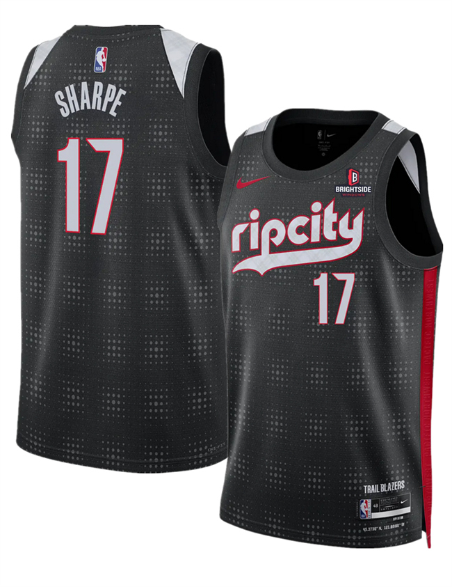 Portland Trail Blazers #17 Shaedon Sharpe Black 2024-25 City Edition Edition Stitched Jersey - Zenithce