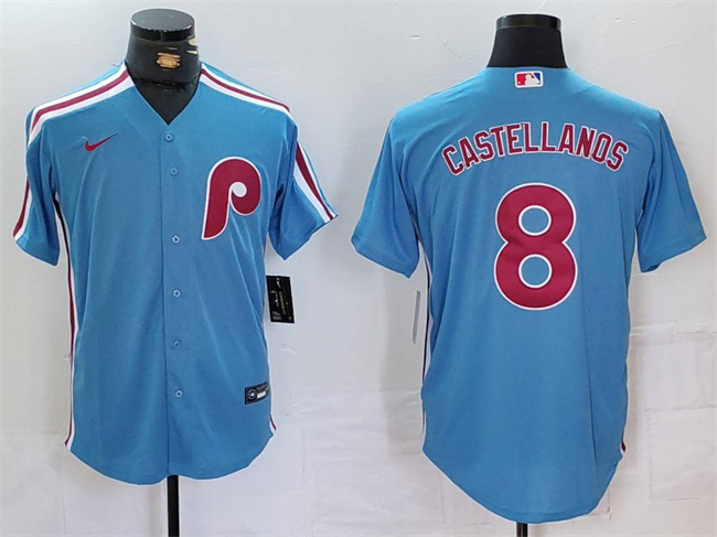 Philadelphia Phillies #8 Nick Castellanos Blue Cool Base Stitched Jersey - Zenithce