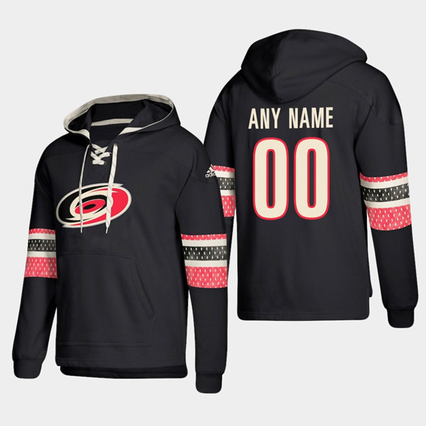 Carolina Hurricanes Custom Black Ageless Must-Have Lace-Up Pullover Hoodie - Zenithce