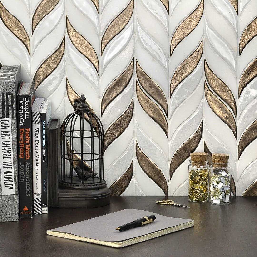 Delphi Sprig 2×22 x 3×22 Ceramic Mosaic Tile Ivy Hill Tile - Zenithce