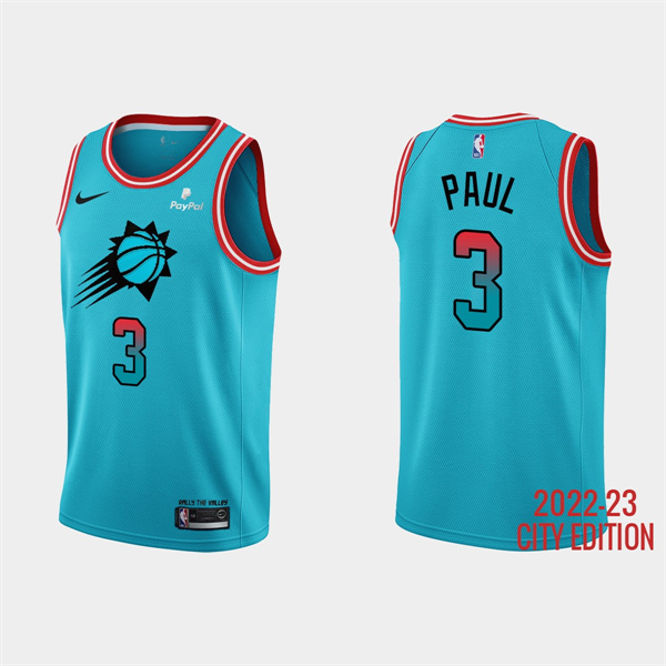 Phoenix Suns #3 Chris Paul 2022-23 Blue City Edition Stitched Jersey - Zenithce