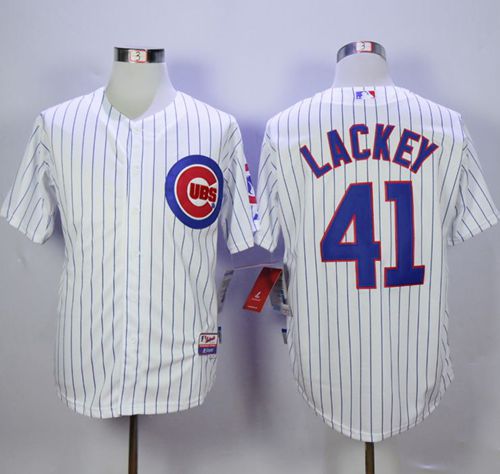Cubs #41 John Lackey White Cool Base Stitched Jersey - Zenithce